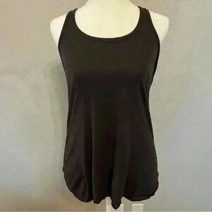 Pure Barre "PLANKS WELL WITH OTHERS" dark gray workout tank size small